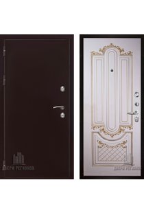Двери Регионов Термо 3 Антик медь - Александрия Эмаль слоновая кость/Патина золото
