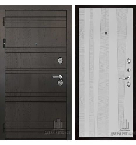 Входная дверь Двери Регионов Министр - Trend Chiaro Patina Argento (Ral 9003)