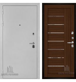 Двери Регионов Колизей Белое серебро антик - LIGHT 2110 (зеркало) Орех вельвет