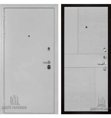 Входная дверь Двери Регионов Колизей Белое серебро антик - Fusion Chiaro Patina Argento (Ral 9003)