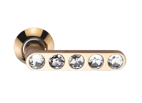 Ручка на круглой розетке SILLUR 2OO P.GOLD/ CRYSTAL золото/ кристаллы