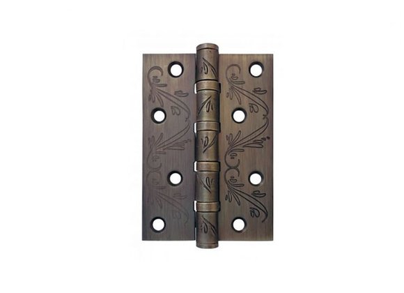 Петли универсальные с рисунком 100X70X2.5 4BB FLO ANTIC BRONZEАнтичная бронза; без короны