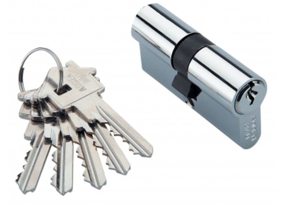 Цилиндр ключ-ключ CYL 5-60 KEY CHROME Хром; ключ-ключ