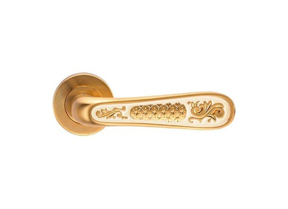 Ручка на круглой розетке ALIVIO S. GOLD матовое золото/эмаль